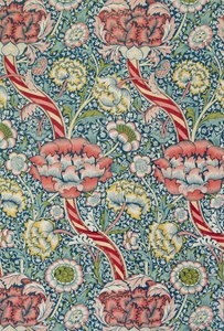 `Wandle` tela impresa, fabricada por Morris y Co. y Aymer Vallance, de `El arte de William Morris`, pub. 1897 de William Morris